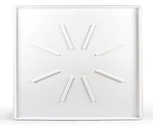 Image of Camco Low Profile Washing Machine Drain Pan | 30 -inches x 34 -inches (OD) and 29-inches x 33-inches (ID) | White (20786)