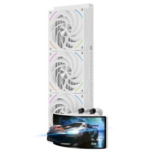Image of Thermalright Rainbow Vision 360 Turbo ARGB White 360mm Aio Cooler, 60HZ Curved Screen with 2400x1080 Resolution,for AM4 /AM5,Intel LGA1851 /1700,6.67in 3D with Magnetic Suction Screen,3000RPM Fan Speed