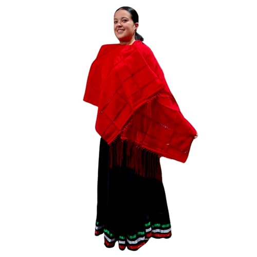 Canguros Y Fulares, Book Reboso mexicano rojo, accesorio tradicional para fiestas