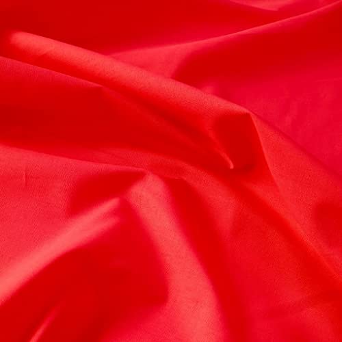 TOLKO 50cm Baumwollstoff Meterware uni | Popeline Stoff aus ÖkoTex Baumwolle in leuchtenden Farben | Kleiderstoff Dekostoff Vorhangstoff Bezugsstoff Patchwork Kinder Stoffe zum Nähen (Rot)