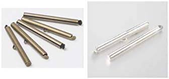 12pcs Mixed Tube Clasps for Loom Jewelry Connector Slide On Hook Findings 39.5x4mm Antique Bronze Silver
