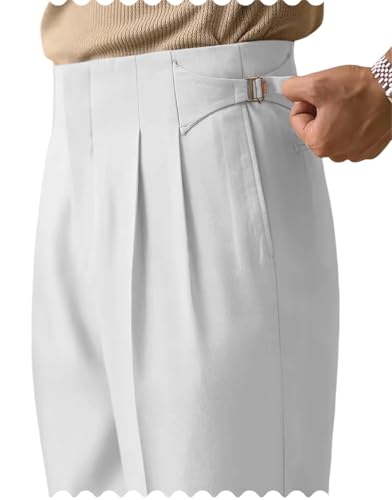 Mens Classic Casual Dress Pants Expandable Waist Suit Pant Slim Fit Trousers