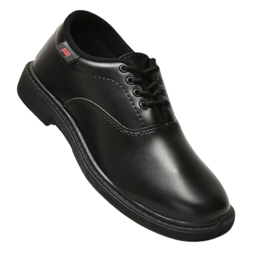 Image of Titas Uniform School Shoes for Kids Boys with PVC | Quick-Wear | Stylish & Lightweight | Comfortable Footbed | Black