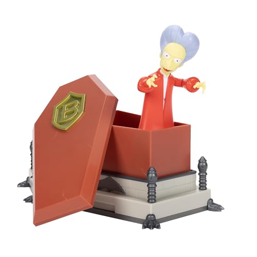 Les Simpsons Collection - Figurine Collector Count Burns - Peau Réactive aux UV, Coffin Interactif avec Jumpscare - Articulation et Présentation en Boîte -...