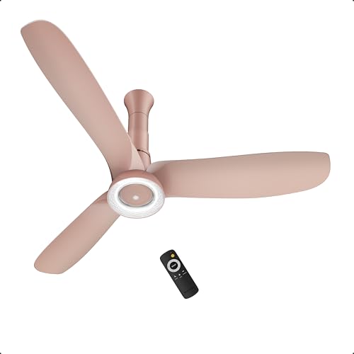 Image of atomberg Aris Illusia Smart 1250mm BLDC Ceiling Fan | | Remote Operated | BEE 5 star| Advance Air+ Technology | Silent Operation | 12W LED Underlight | 5 Year Warranty (Rose Gold)