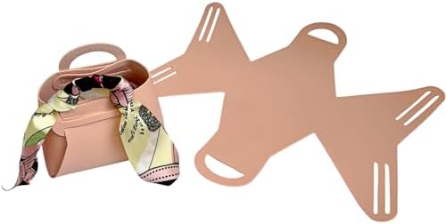 Q-FLA 839399 Handmade Bag Leather Mini Bag Light Pink with Scarf Assembly Craft Synthetic Leather Handbag Handmade Workshop Event Novelty Bingo Competition Loose Prize image 5