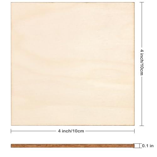 50pcs 4x4 Inch Wood Squares