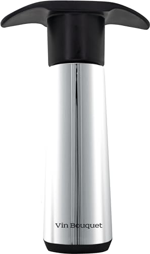 VB VIN BOUQUET FIC 1308 Manual Vacuum Pump are Click Sound Indicator, INOX, 2 Plugs, Silver, 2 Tapones - Image 3