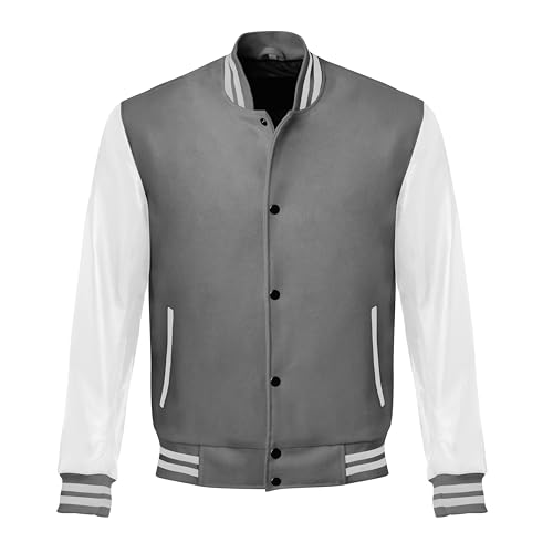 Image of Red And Black Letterman Jacket Men - Mens Black Varsity Letterman High School Baseball Bomber Jacket