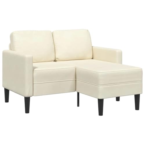 vidaXL Divano 2 Posti con Chaise Longue a L Crema 125 cm Velluto, Divano a 2 posti Camera da Letto, divanetto, Divano a Due posti, Divano a 2 posti