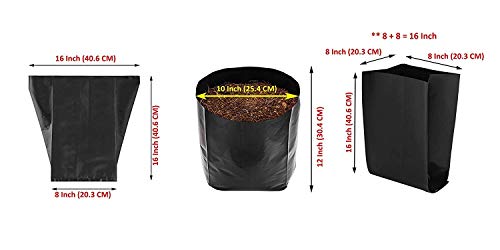 Image of Agritech Black Nursery Cover /Plant Grow Bag - 50 Nos (17x17, 50)