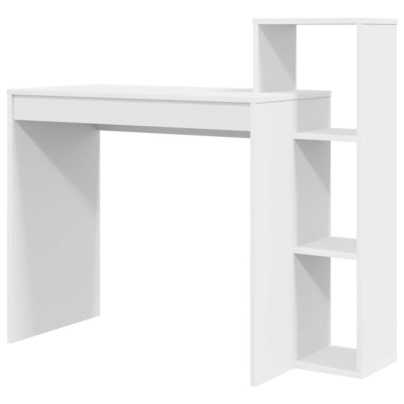 Eleganz Escritorio con estante de madera | espacio de trabajo en la oficina grande | 100 x 40 x 90 cm | espacio de almacenamiento y organización | blanco y moderno