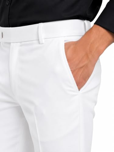 Image of Men's Formal Bootcut Pants | Stretchable Trousers | High Rise Flared Fit Pants | Office & Formal & Casual Wear (Black /White)