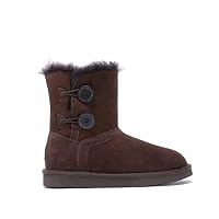 Yellow Earth Harper - Classic 2 Button UGG Boot (9, Chocolate, Numeric_9)