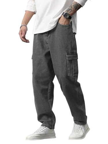 Image of TAGAS Men Loose Fit Men's Flip Pocket Jeans || Mens Stylish Cotton Loose Fit Denim Cargo || Multi-Pocket Styling Pant||