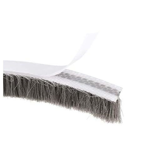 MySixKeen Brush Weather Stripping, Adhesive Filt Door Seal Strip Weatherstrip Door Sweep Brush for Door Window 197 tum LX 0.31 tum B (5000mm X 8mm) Grå