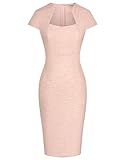GRACE KARIN Women's Gorgeous Pencil Dress Cap Sleeve Tweed Pencil Dress for Work