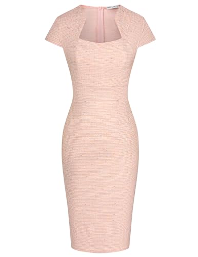 GRACE KARIN Women's Gorgeous Pencil Dress Cap Sleeve Tweed Pencil