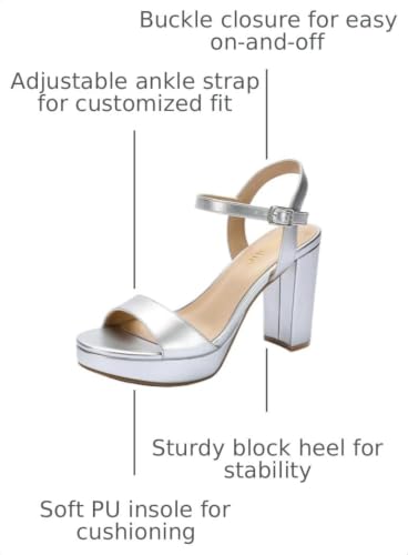 Image of DOBOLIN Wide Width Heels for Women Block Chunky Platform High Heels Sandals Open Toe Wedding Party Ankle Strap Dress Shoes