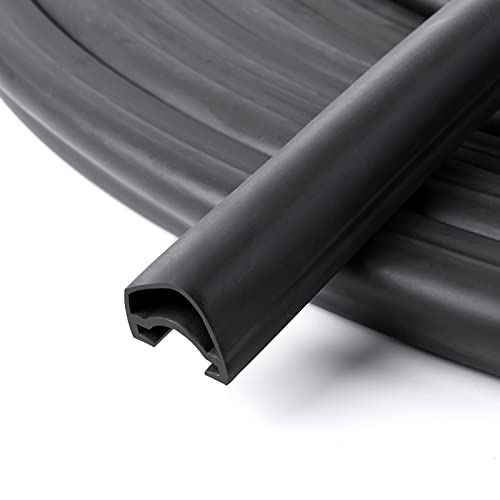 Image of D-Shape RV Slide Out Trim Gaskets - 1 x 15 /16 inch x 40 Ft - Black Replacement Rubber Seal for RV Camper Slide Out - 018-312-EKD