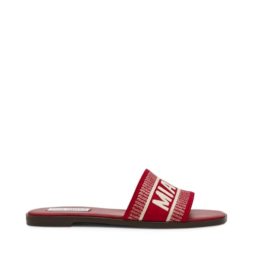 Steve Madden Women's Knox Slide Sandal, Red, 8