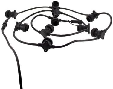 Image of the Xanlite 10M Extendable LED String Lights cable with 10 E27 sockets.