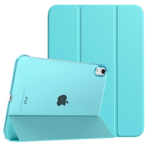 TiMOVO Funda para iPad (A16) 11ª Generación 2025 11 Pulgadas/iPad 10ª Generación 2022 10,9 Pulgadas, Delgada Carcasa Trasera Dura Translúcida con Soporte Trifold, Azul Celeste