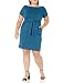Kesujin Short Sleeve Dresses for Women Elegant Lantern Sleeve Ladies Casual Pencil Dress for Women with Belt (Dark Green, Tag L (US 12-14))