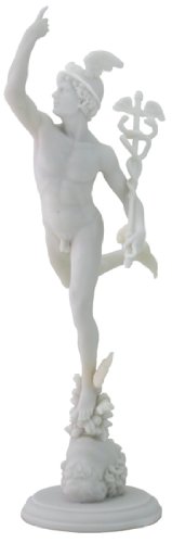 Flying Mercury Sculpture - Roman God Mercury - H: 14.5 Inch Marble Finish - Museum Antique Replica Of Master Giovanni Da Bologna Statue #TOP27