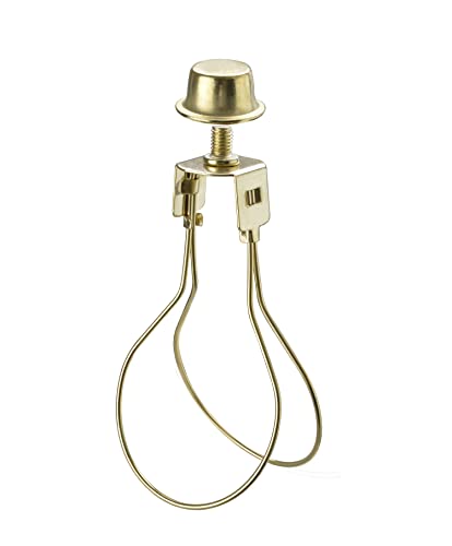 Image of Aspen Creative 20026A, Light Bulb Clip-On Adapter with shade attaching finial in Polished Brass Finish, 1 Pack