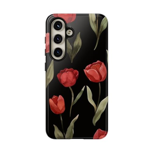 Coque Samsung S24 tulipe rouge antichoc pour éviter les rayures au dos