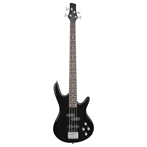 VENNSDIYU Bajo eléctrico de 4 cuerdas Guitarra de lujo Guitarras portátiles Instrumento Principiante, Negro Cover