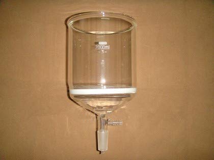 GOWE 2000 ml, Lab embudo Buchner con tubo de caída, 3 # filtro grueso, Groud Conjunta, cristalería de laboratorio, embudo de laboratorio, embudo de filtro
