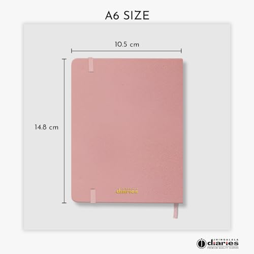 Image of Jhingalala Diaries - Hardbound Leather Cover Pocket Size Corporate Executive Diary Notebook I Pocket Diary For Men and Women I A6 Size I 80gsm Paper I 192 Ruled Pages (Peach)