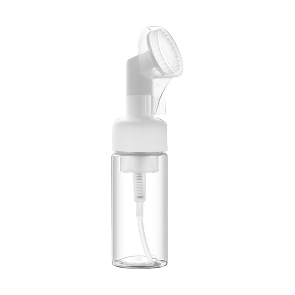 Flacone da 150 ml per schiuma detergente per il viso, flacone per mousse, dispenser trasparente per shampoo, dispenser di schiuma per sapone, contenitori con pennello per viaggi a casa