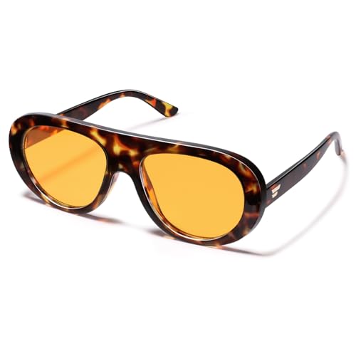 Image of VANLINKER Oversized Retro Aviator Sunglasses for Women Men Chic 70s Vintage Style Trendy 2026 Chunky Sun Glasses VL9865