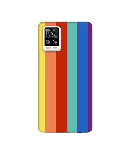 Image of Solimo Plastic Designer Rainbow Colors 3D Printed Hard Back Case Backcase for Mobile Cover for Vivo V20, Multicolor