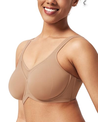 Image of HSIA Minimizer Bras for Women Plus Size, Full Coverage Coolcomfort T Shirt Unlined Bra with Underwire for Heavy Breast