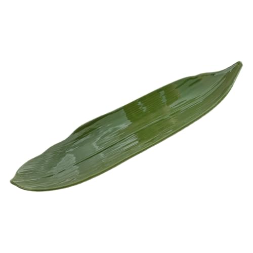 Plato japonés cerámico en forma de hoja para sushi miniatura 1