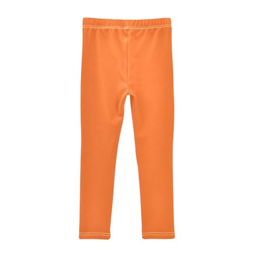 Leggings for Girls Neon Orange Solid Color Dance Tights Trousers Yoga Leggings Pants Stretchy Leggings, 4T2