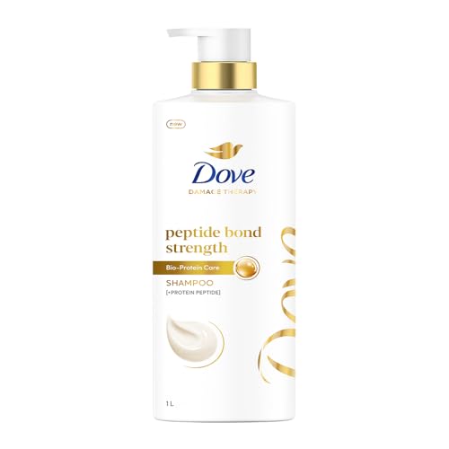 Image of DOVE Peptide Bond Strength Shampoo, 1000 ml, for Dry & Damaged Hair, with Protein Peptides & Bio-Protein Care, Repairs Hair Bonds, 20X Stronger Hair, Vegan & PETA Approved