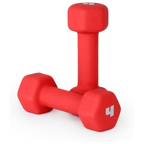 CAP Neoprene Dumbbells, 4 lb Pair, Cranberry Cover