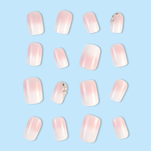 Künstliche Fingernägel Songqee 24 Stück Kurz mit Nagelkleber