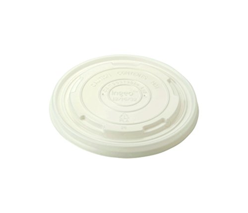 World Centric BOL-CS-12 100% Compostable CPLA Paper Bowl Lids, White, for 12-32 oz. Bowls (Pack of 1000)