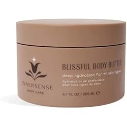 INNERSENSE Organic Beauty - Blissful Body Butter | Shea Butter, Vitamins B5, C + D for Nourished, Smooth, Soft Skin | Clean, Non-Toxic, Cruelty-Free | Paraben + Phthalate Free (6.7 fl oz | 200 ml)