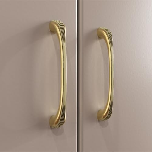 Image of LAPO 6 Inch Cabinet Drawer Handles for Furniture Storage, Suitable for Wardrobes, Firm Grip Structure, Quick Installation Fit, Heavy Duty Strength, Hole to Hole Size 13.2 cm (Antique Gold, Pack of 6)