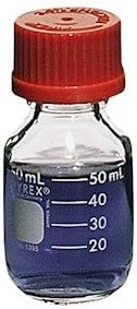PYREX 1395-50 Media Storage Bottles w/Screw Cap, 50mL, White (Case 10)