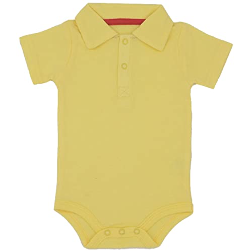 Amropi Baby Boys Summer Bodysuit 3-Pack Short Sleeve Onesies Rompers Cotton Outfits 12-18 Months,Black/Pink/Yellow thumb #2
