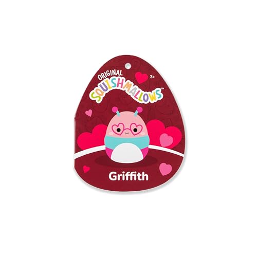 Squishmallows Original 8in Axel The Purple Beetle + 8in Griffith The Peach Bookworm – Official Jazwares Valentine’s Plush 2-Pack (Little) - image 3