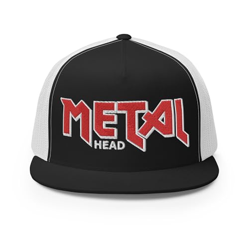 Metal Head Heavy Metal Music Band Concert Fan Trucker Hat Cap Black/White